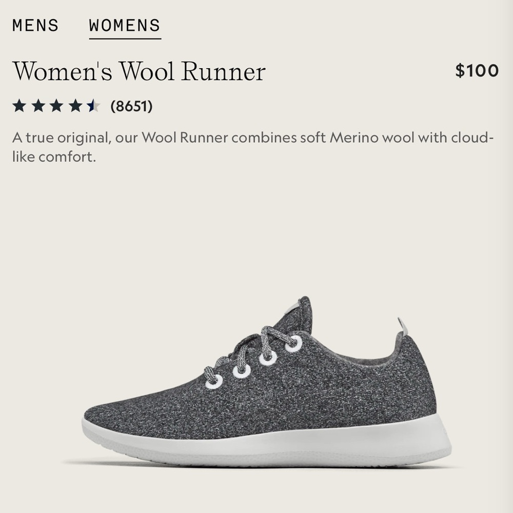 Allbirds Women's Wool Runner - Charcoal